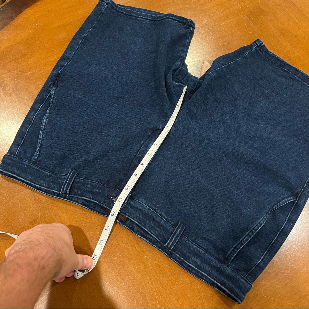 Thomas Dean Men’s Natural Indigo Stretch Cotton Flat Front 9” Shorts Blue 38 - Picture 13 of 16